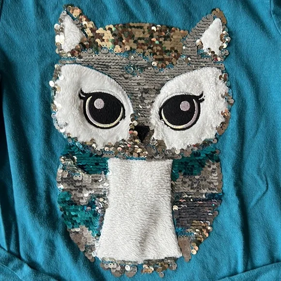 Bundle of two cute sequined Justice long sleeve t shirts girls size 10 - Picture 6 of 8
